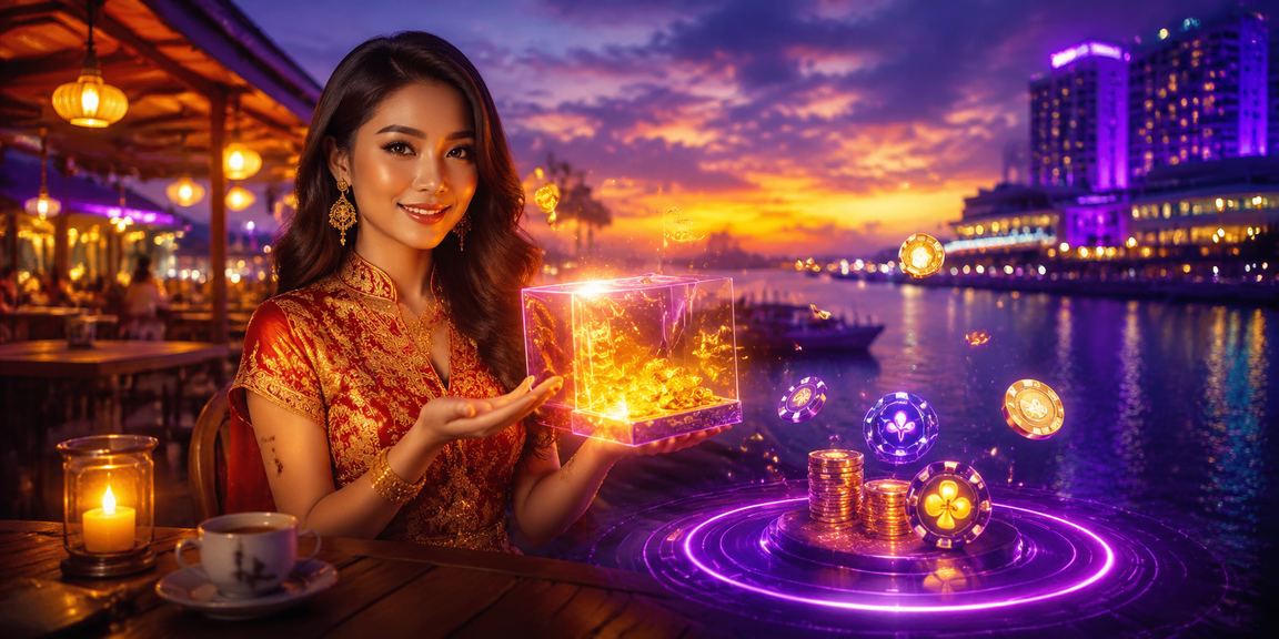 Suasana kasino mewah di Kota Kinabalu dengan pemain menikmati permainan live dealer maju66